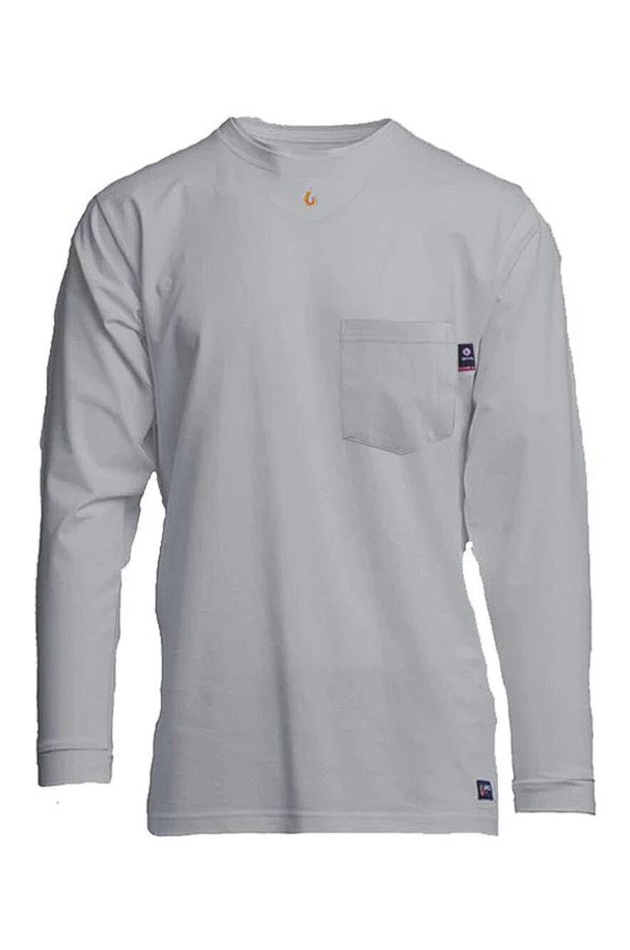 LAPCO FR Men's FR Pocket T-Shirt 6oz. 93/7 Knit Size L In Gray
